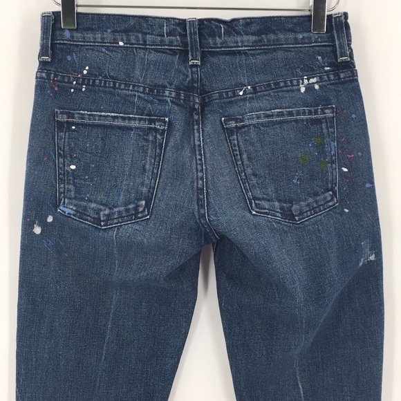 VINCE Splatter Jeans distressed Skinny 26 9” Rise - Picture 6 of 9